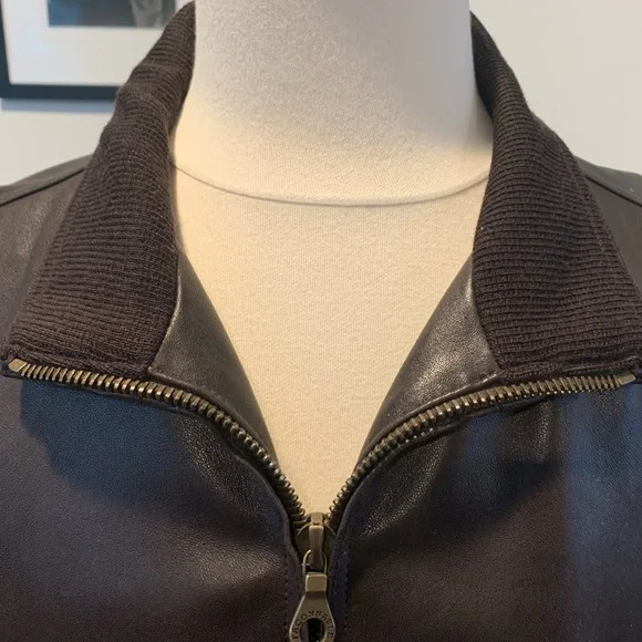 Faconnable Brown Lambskin Leather Jacket. Large. Beautiful. Excellent condition - Picture 2 of 12